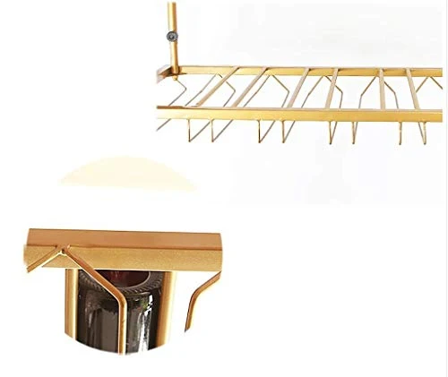 DKEE Portabottiglie Vintage Ferro Battuto Materiale Appeso Soffitto Portabottiglie Metallo Porta Bicchiere di Vino (Dimens...