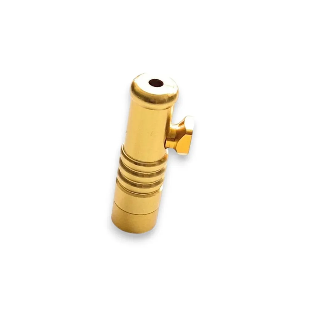 Dosatore alluminio dorato – Dispenser compatto per viaggi (5,5 cm)