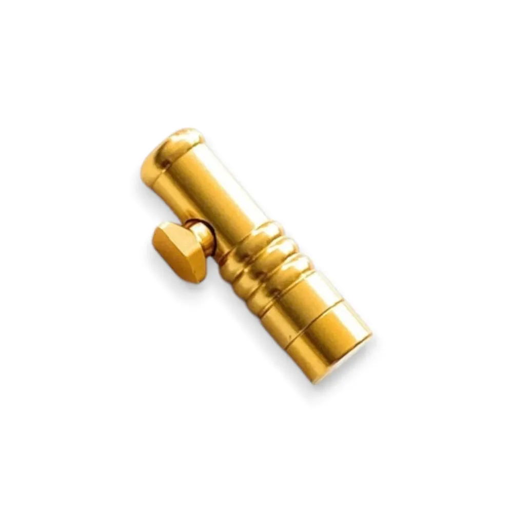Dosatore alluminio dorato – Dispenser compatto per viaggi (5,5 cm)