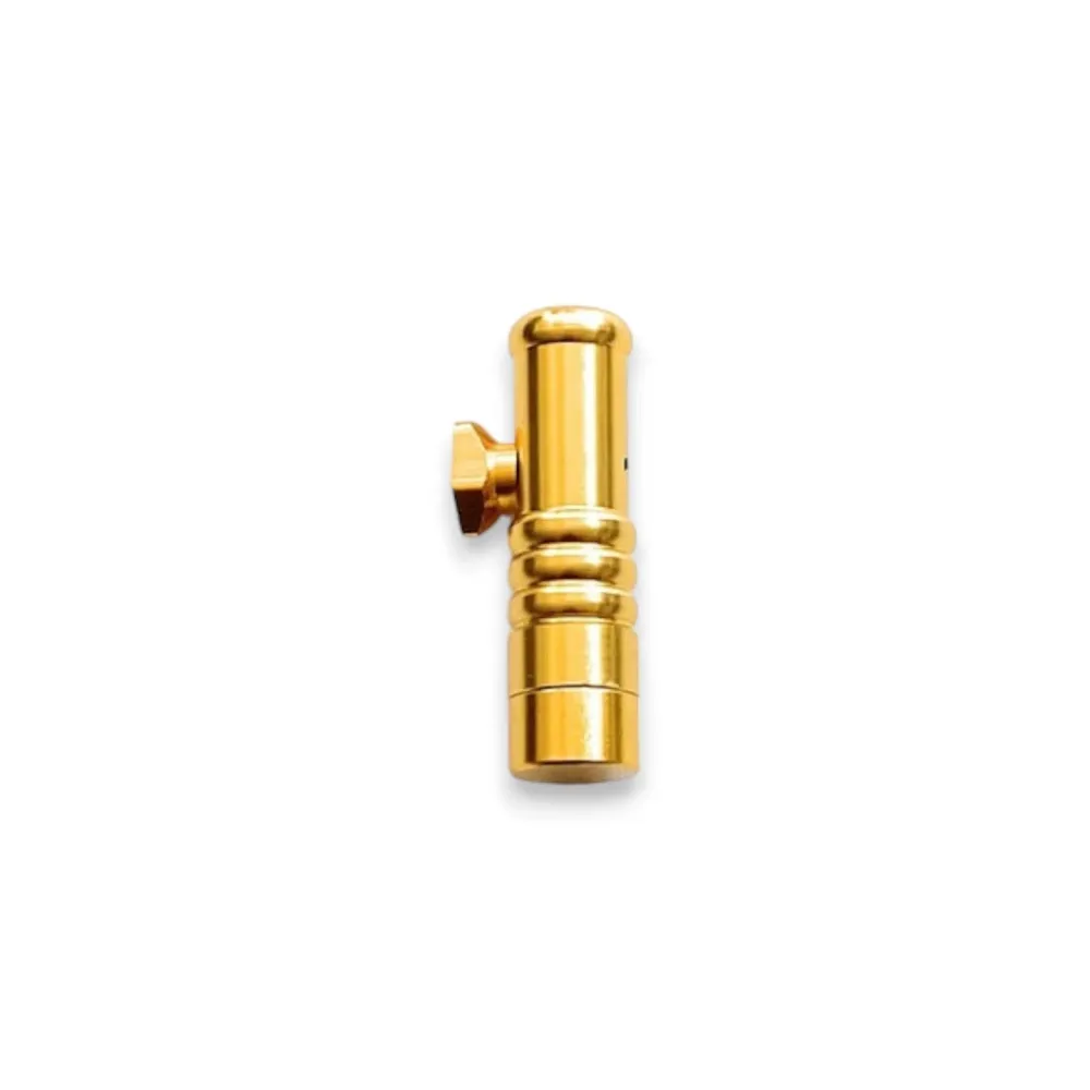 Dosatore alluminio dorato – Dispenser compatto per viaggi (5,5 cm)