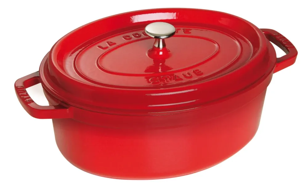 Dust Cocotte 31 cm, ovale, rosso ciliegia, ghisa 5.5L 40509-866-0