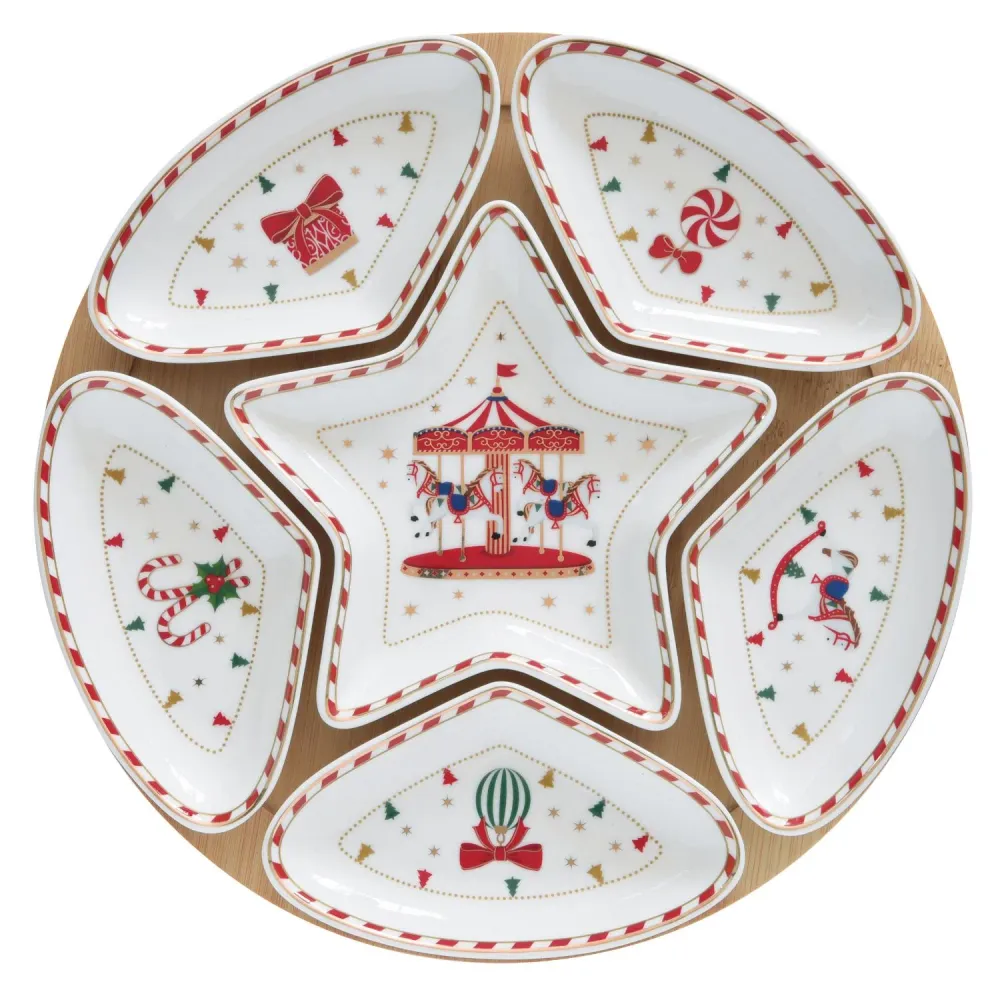 EASY LIFE Christmas Wonderland Antipastiera Natalizia 25cm Porcellana