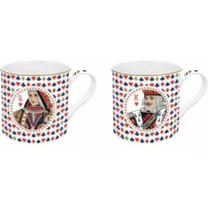 EASY LIFE Set 2 Tazze Mug natalizie carte francesi "CASINO' ROYALE" porcellana 300 ml