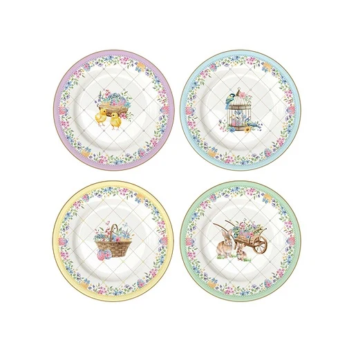 Easy Life Set 4 piatti dessert gift box Spring Bloom diametro 19 cm