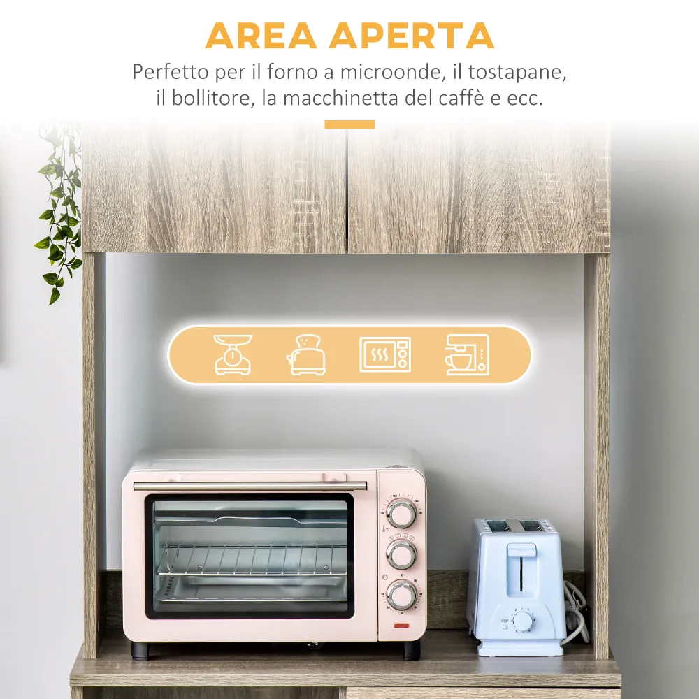 Easycomfort Credenza Moderna per Cucina o Sala da Pranzo, Mobile Buffet con Armadietti e Cassetti Legno, Grigio, 71x41x178cm