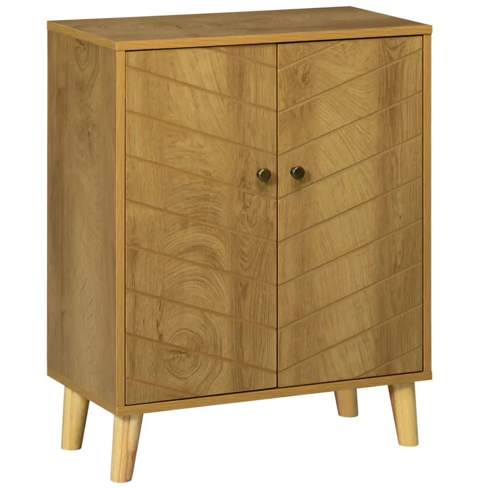 Easycomfort Mobile Multiuso Stile Vintage Legno con Due Ripiani interni, 60x30x76cm