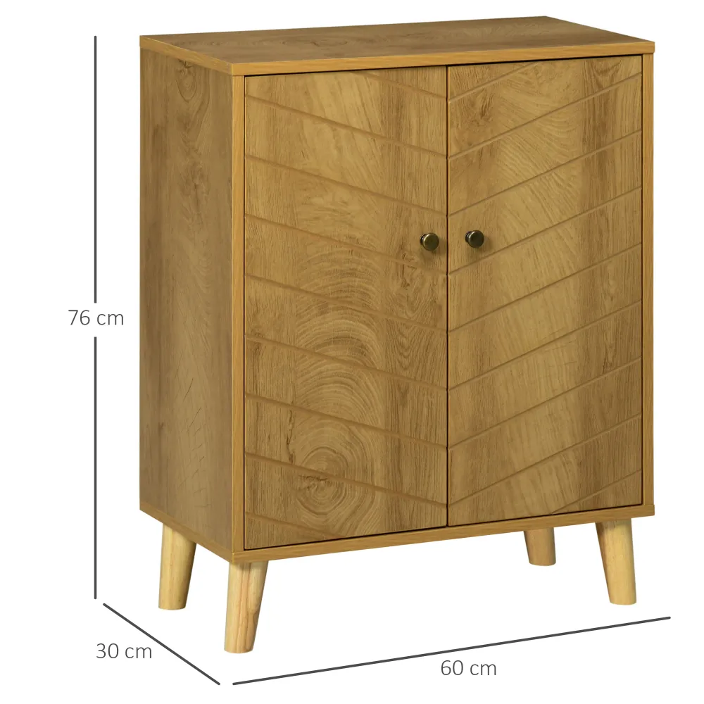 Easycomfort Mobile Multiuso Stile Vintage Legno con Due Ripiani interni, 60x30x76cm