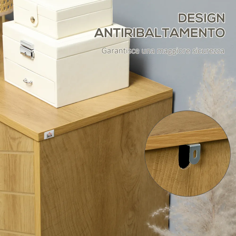 Easycomfort Mobile Multiuso Stile Vintage Legno con Due Ripiani interni, 60x30x76cm