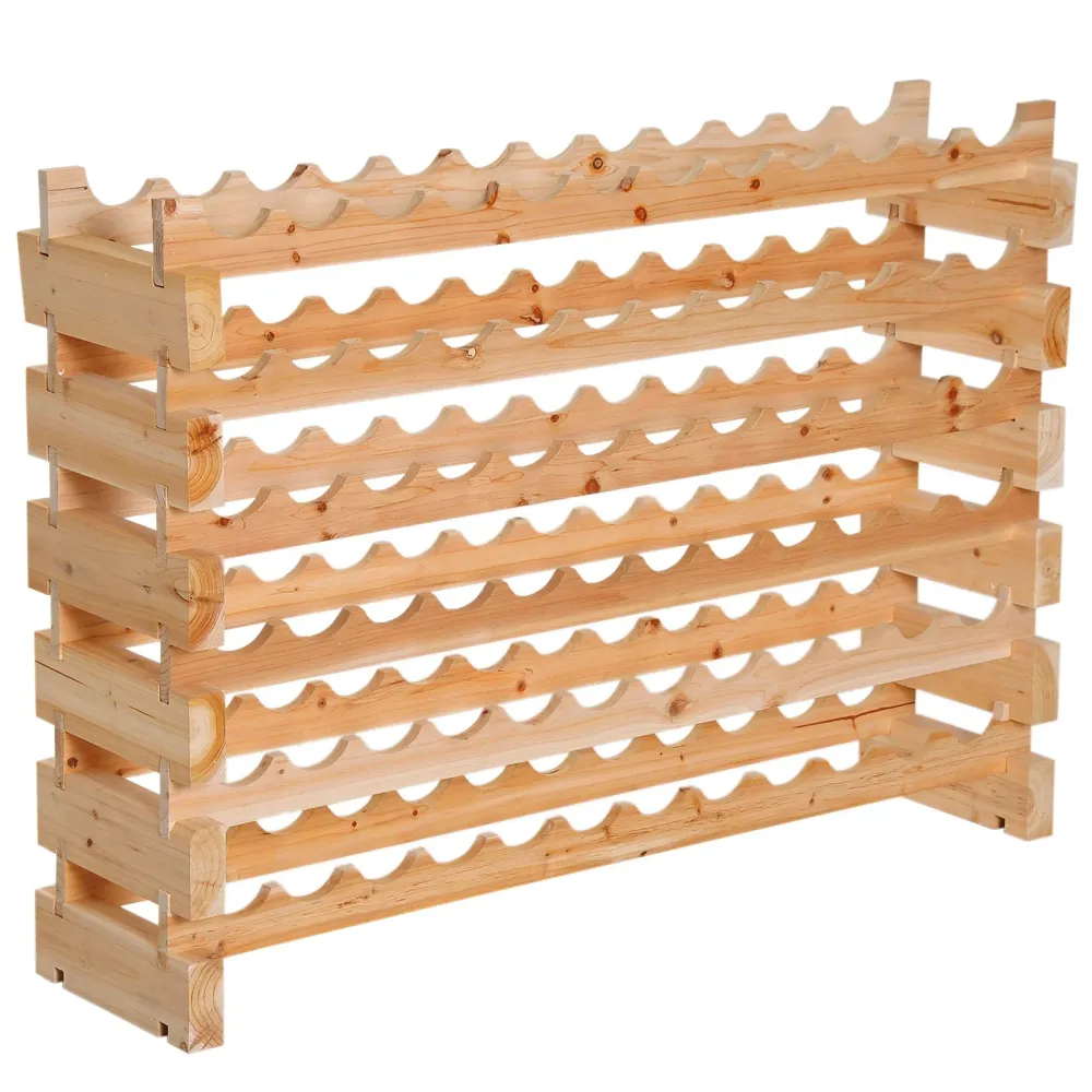 EasyComfort Scaffale Portabottiglie Legno di Pino, Cantinetta con 6 Ripiani, Max 72 Bottiglie (100 kg), 114 x 28 x 80 cm
