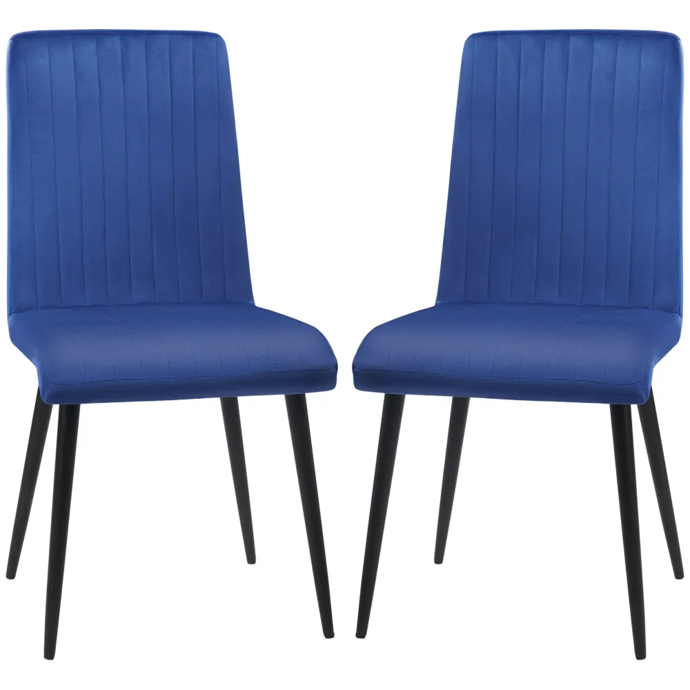 EASYCOMFORT Set 2 Sedie da Cucina Imbottite Tessuto Effetto Velluto con Design Salvaspazio, 43x58x90 cm