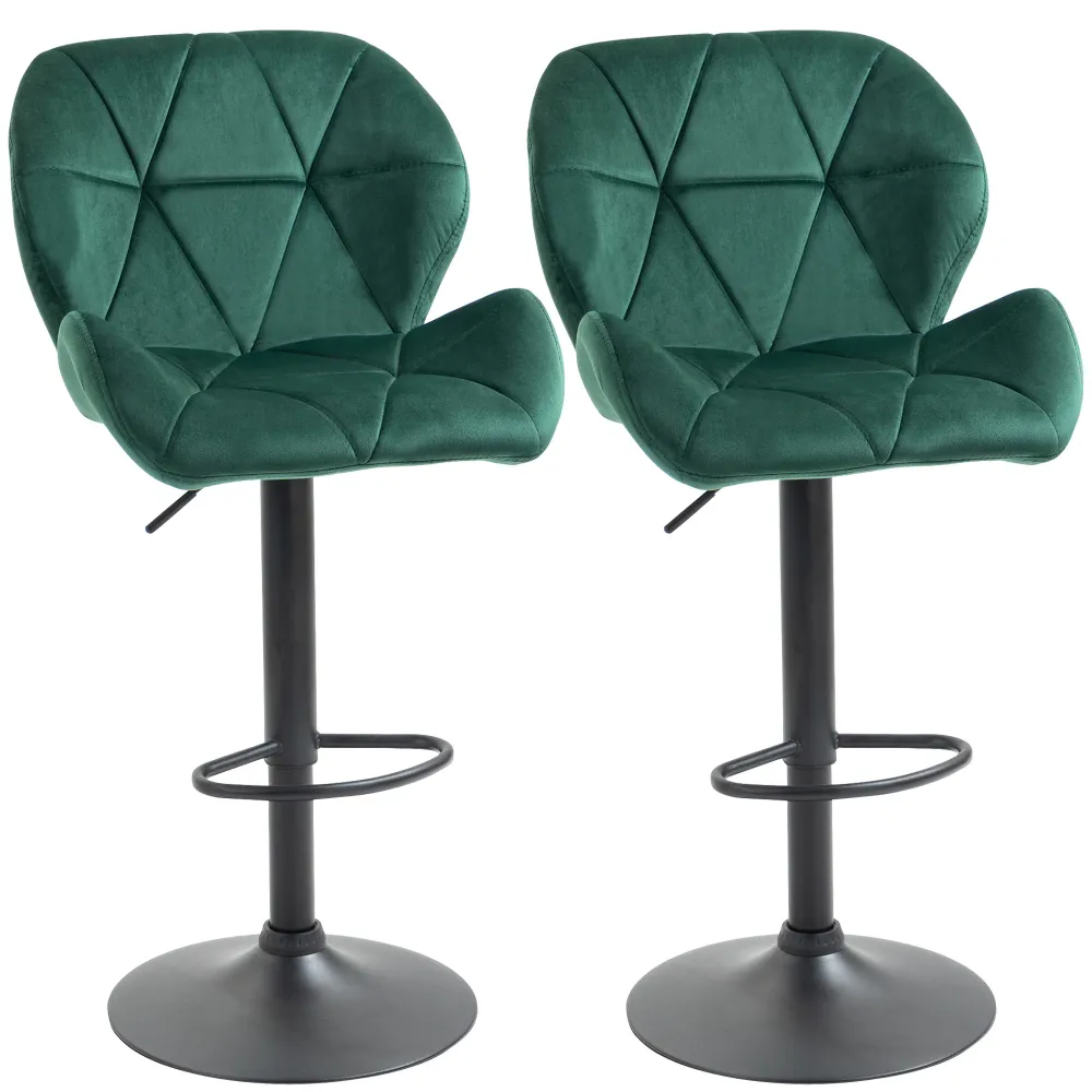 Easycomfort Set 2 Sgabelli da Bar, Altezza Regolabile con Base Metallo e Seduta Velluto, Sgabelli Moderni con Schienale e...