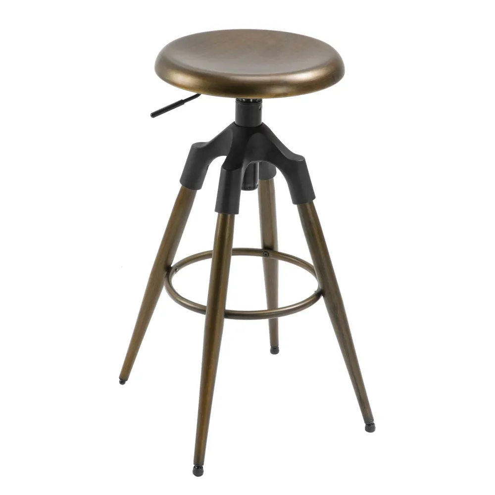 EASYCOMFORT Sgabello da Bar Stile Industriale Girevole Altezza Regolabile, Bronzo