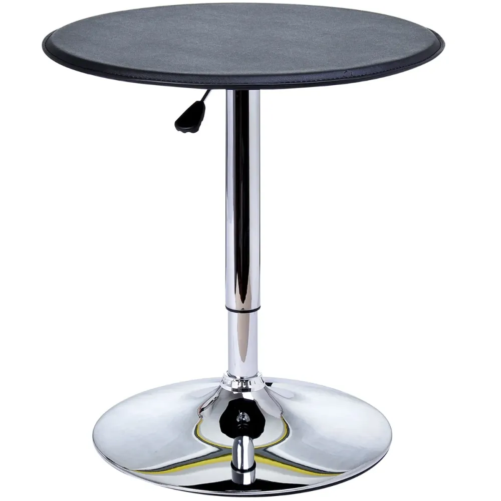 EasyComfort Tavolino da Bar Cromato, Tavolo Rotondo Regolabile Altezza con Sistema Lift Up, Piano Rotondo Girevole 360° Φ6...