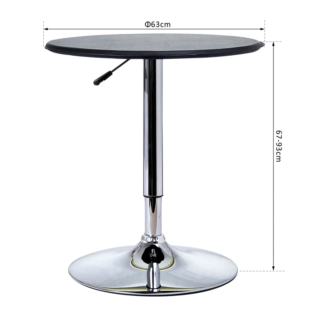EasyComfort Tavolino da Bar Cromato, Tavolo Rotondo Regolabile Altezza con Sistema Lift Up, Piano Rotondo Girevole 360° Φ6...