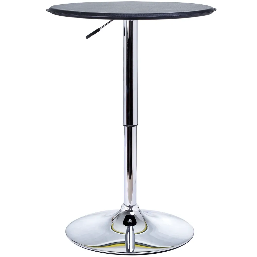 EasyComfort Tavolino da Bar Cromato, Tavolo Rotondo Regolabile Altezza con Sistema Lift Up, Piano Rotondo Girevole 360° Φ6...