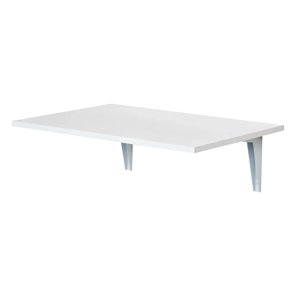 Easycomfort Tavolino Muro Pieghevole Salvaspazio MDF e Telaio Metallo, per Cucina Salotto, Bianco, 60x40x20cm