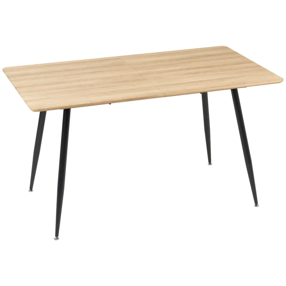 Easycomfort Tavolo da Cucina per 4 Persone MDF e Acciaio, 140x80x76cm, Colore Legno e Nero