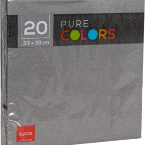 Elco Tovaglioli – grigio – 16,8 × 16,8 cm, 3 veli – 20 pezzi
