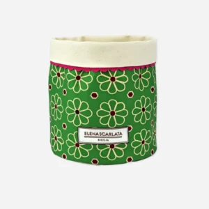 Cestino portapane Maiolica Fiore Verde Elena Scarlata