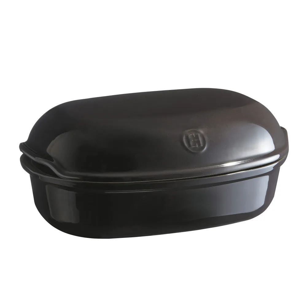 Emile Henry Stampo pane artigianale pirofila da forno ceramica con coperchio Antracite 5501
