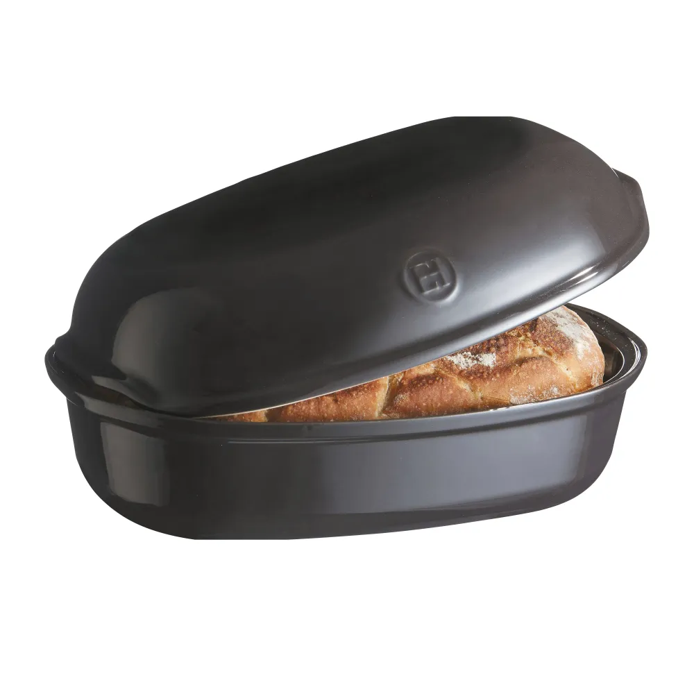 Emile Henry Stampo pane artigianale pirofila da forno ceramica con coperchio Antracite 5501