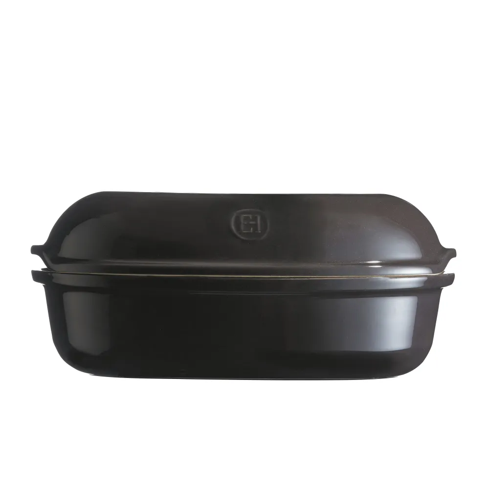 Emile Henry Stampo pane artigianale pirofila da forno ceramica con coperchio Antracite 5501