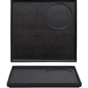 Etna Piatto Cm.30x30 Inserto Tondo Nero Porcellana