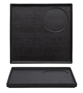 Etna Piatto Cm.30x30 Inserto Tondo Nero Porcellana