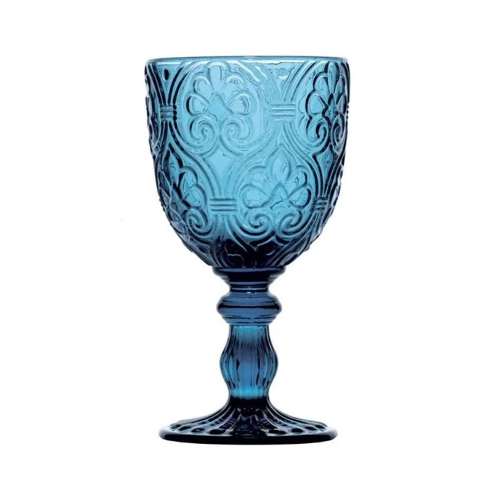 Fade Set 6 Calici da vino vetro trasparente blu "Corinto" 300 ml