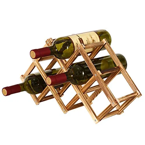 Fanville - Portabottiglie legno 3/6/10, per bottiglie di vino e bevande, con display e scaffali legno, design moderno
