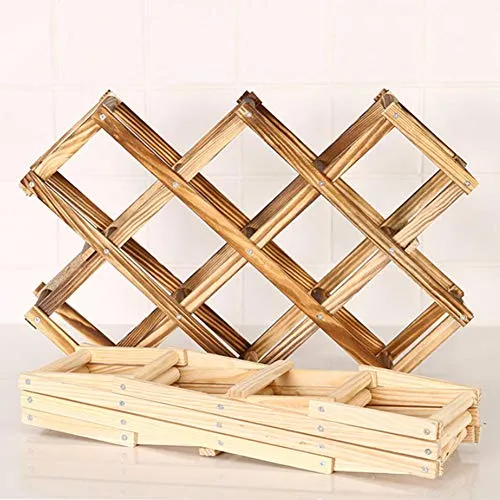 Fanville - Portabottiglie legno 3/6/10, per bottiglie di vino e bevande, con display e scaffali legno, design moderno