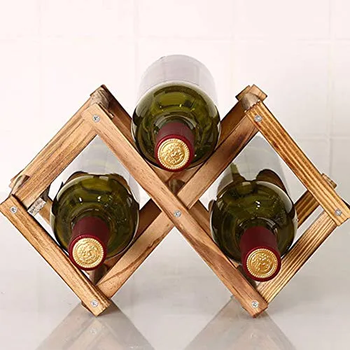 Fanville - Portabottiglie legno 3/6/10, per bottiglie di vino e bevande, con display e scaffali legno, design moderno