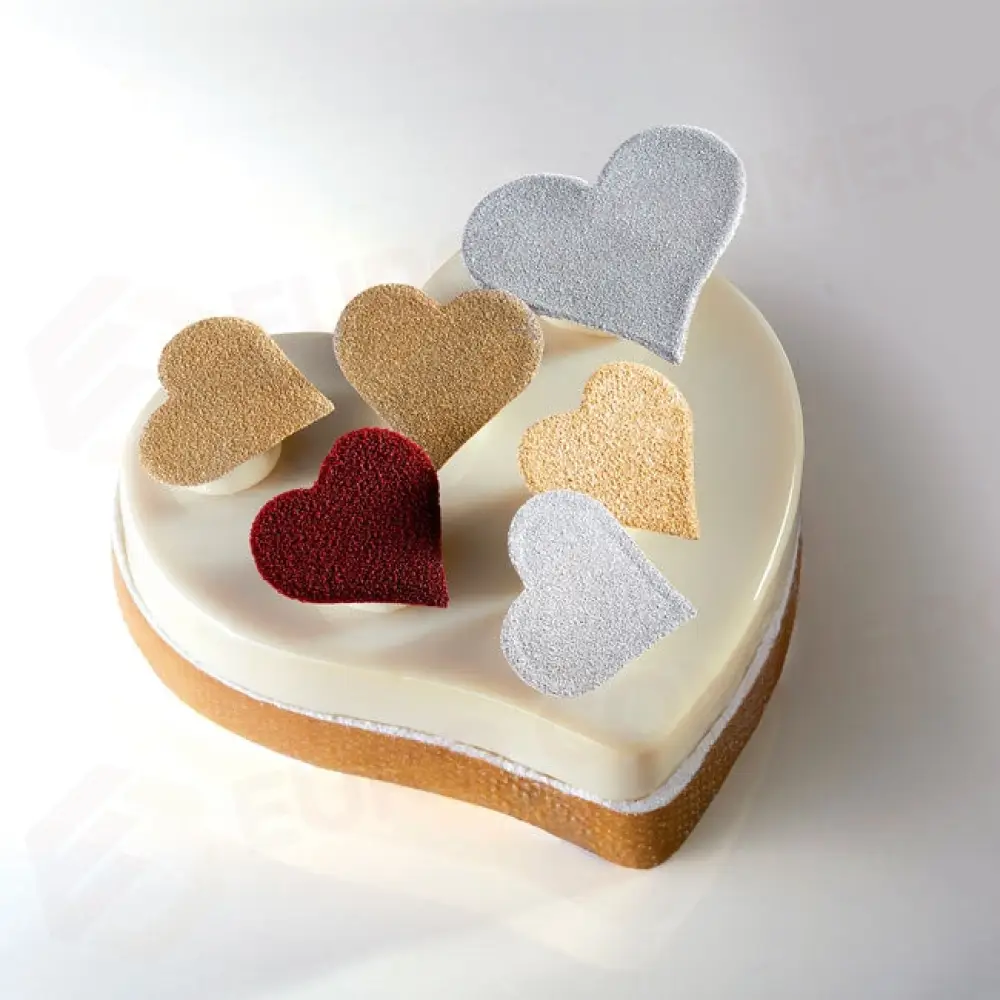 FASCIA INOX MICROFORATA FORMA DI CUORE 210 X 225 X H 35 MM - 14/16 PORZIONI - XF32 - PAVONI ITALIA