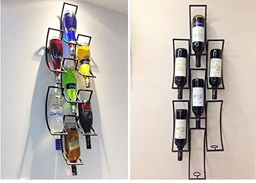 Bicchiere da Vino con Cornice Vetro Portabottiglie Decorazioni per la casa Ferro Armadio per Vino Decorazione Moderno semp...