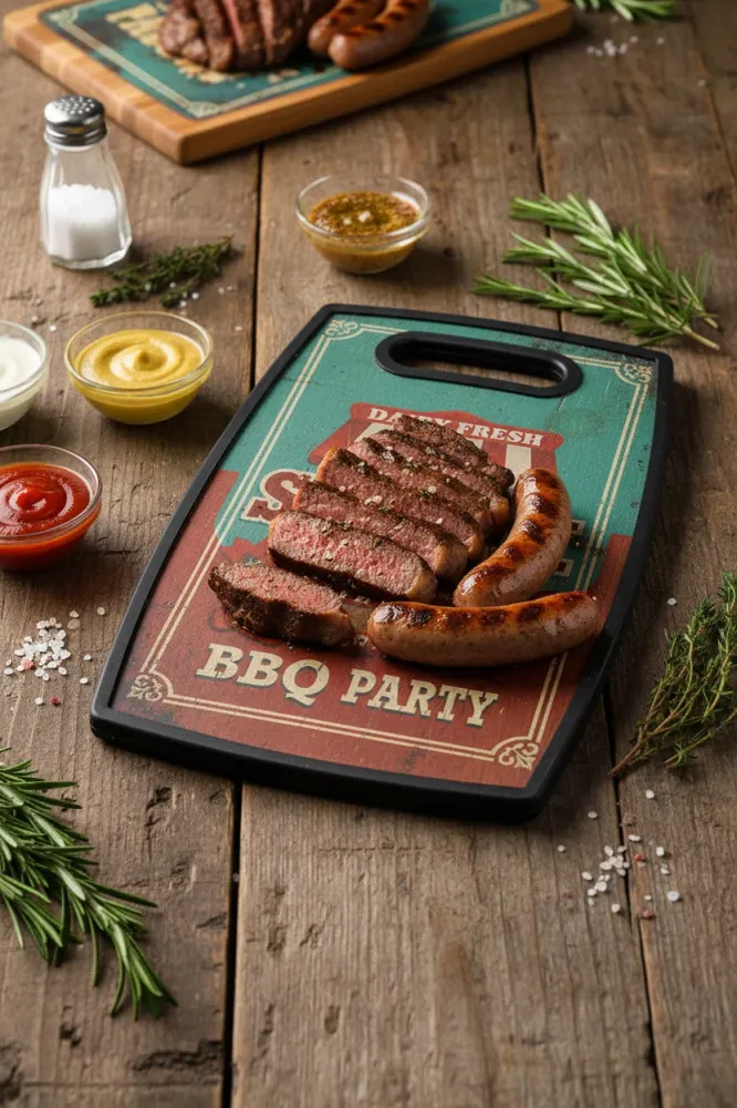 Set 3 Taglieri Vintage BBQ Steak 30x20cm Decorativi Retrò FercasaShop®