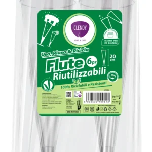 Flute Brindisi Riutilizzabili Trasparenti - 6pz