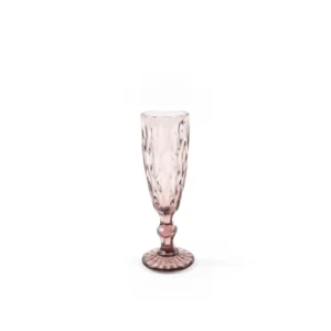 Flute vetro rosa trasparente classico, set 6 pezzi 6x20 cm - M Home