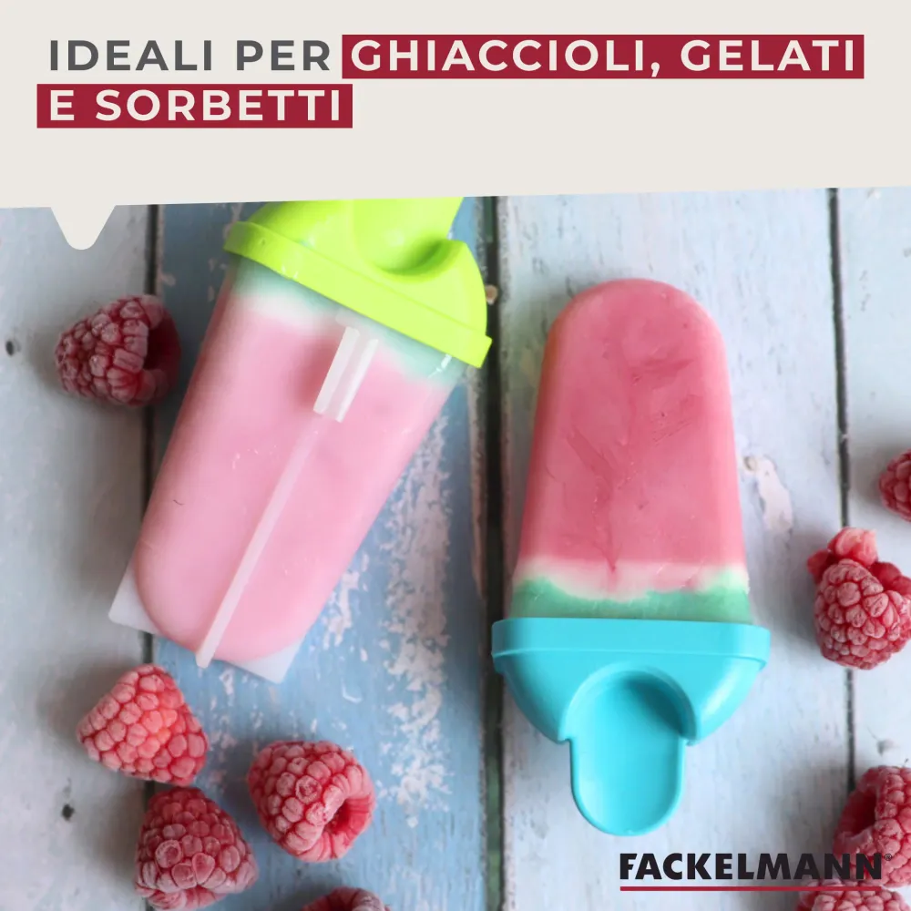 Forma ghiaccioli grandi plastica, vari colori 5pz