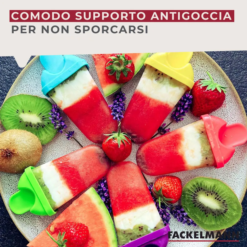 Forma ghiaccioli grandi plastica, vari colori 5pz