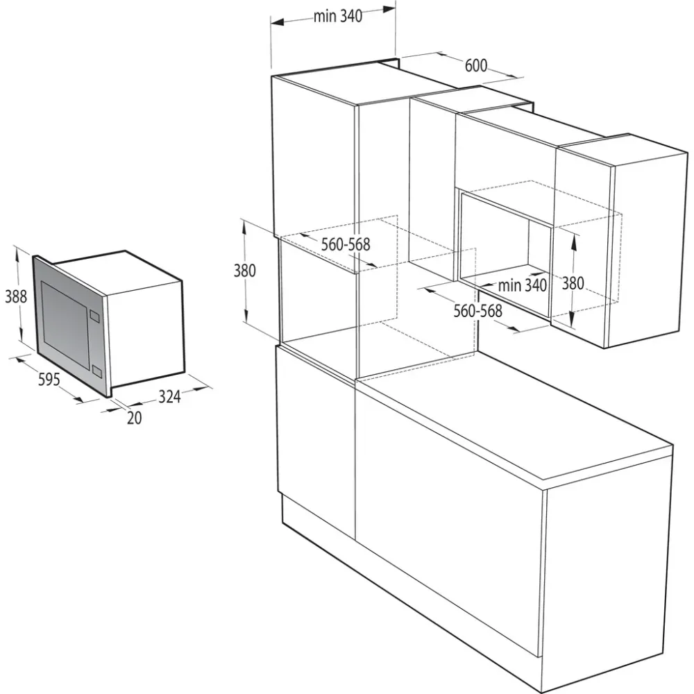 Forno microonde da incasso con grill BM201AG1X
