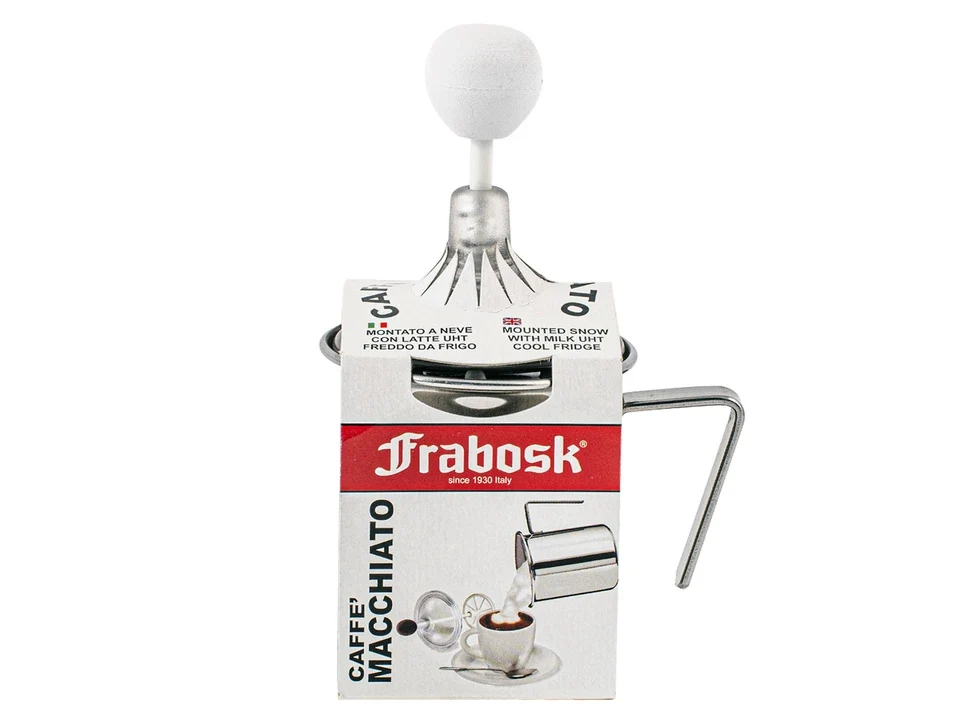 Frabosk Montalatte Manuale 'Caffè Macchiato' 1 Tazza | Schiumalatte Professionale Acciaio Inox | 100% Made Italy | Creamer...