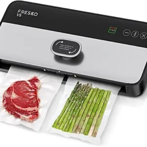 FRESKO Macchina Sottovuoto professionale Alimenti completamente automatica, con indicatore LED e 10 pezzi di sacchetti sig...