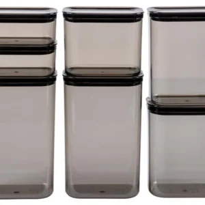 Furber. Furber – Contenitore per alimenti 2 l, 1,5 l, 1 l, 470 ml, 14,5 × 9 × 22,5 cm, plastica/silicone, set da 7 pezzi
