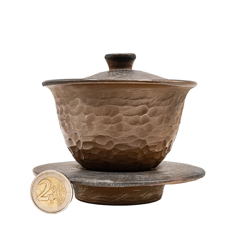 Gaiwan Marrone Martellato con Piattino # 95828