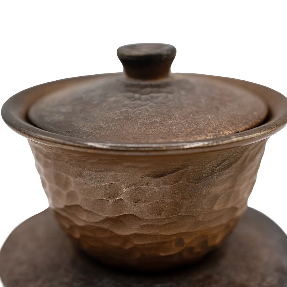 Gaiwan Marrone Martellato con Piattino # 95828