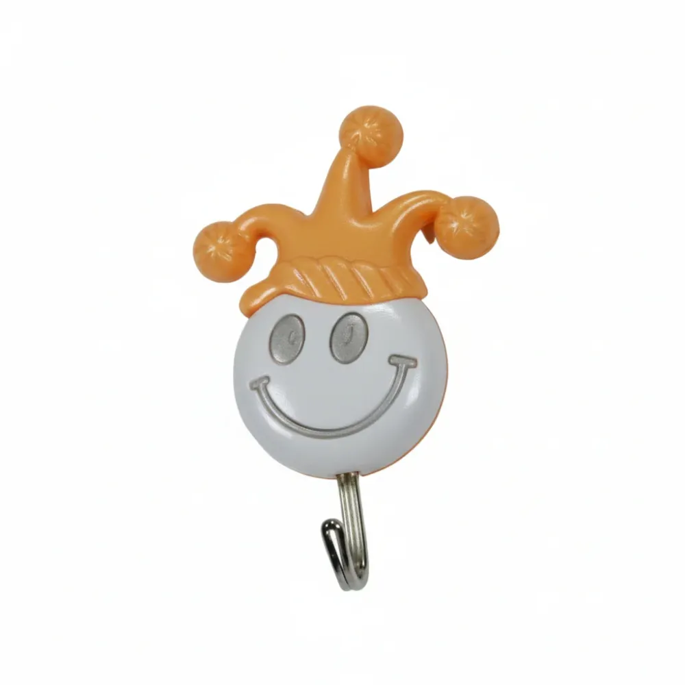 Ganci Adesivi Plastica Smile Giullare- - Mm.58X95H., Blister Da Pz.2 - 1 Blister Xtra