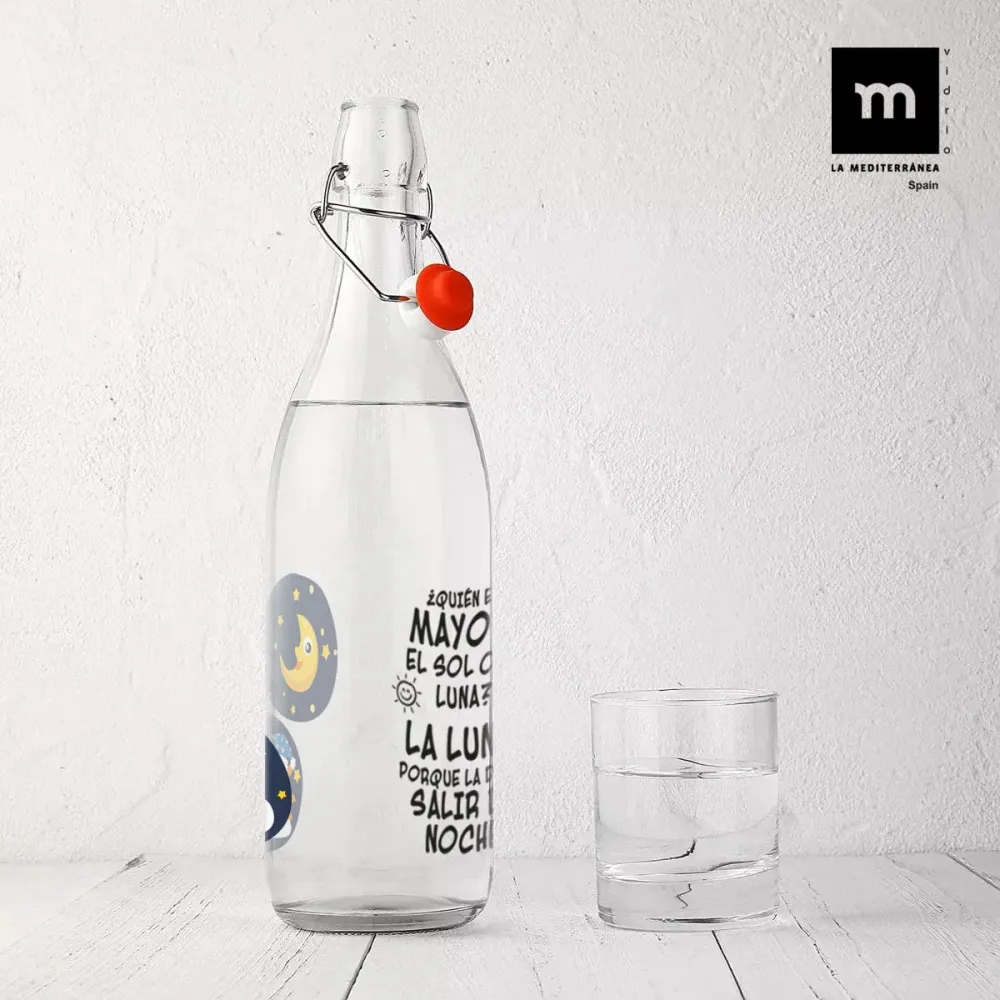 Garrafa de Vidro La Mediterránea Vidro 1 L (12 Unidades)
