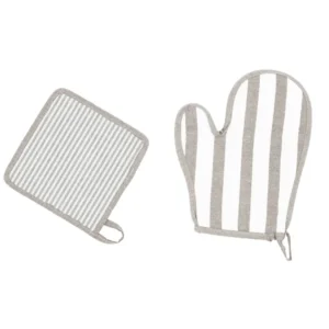 Presina e guanto da cucina filo green decoro righe grandi Gemitex S.p.A.