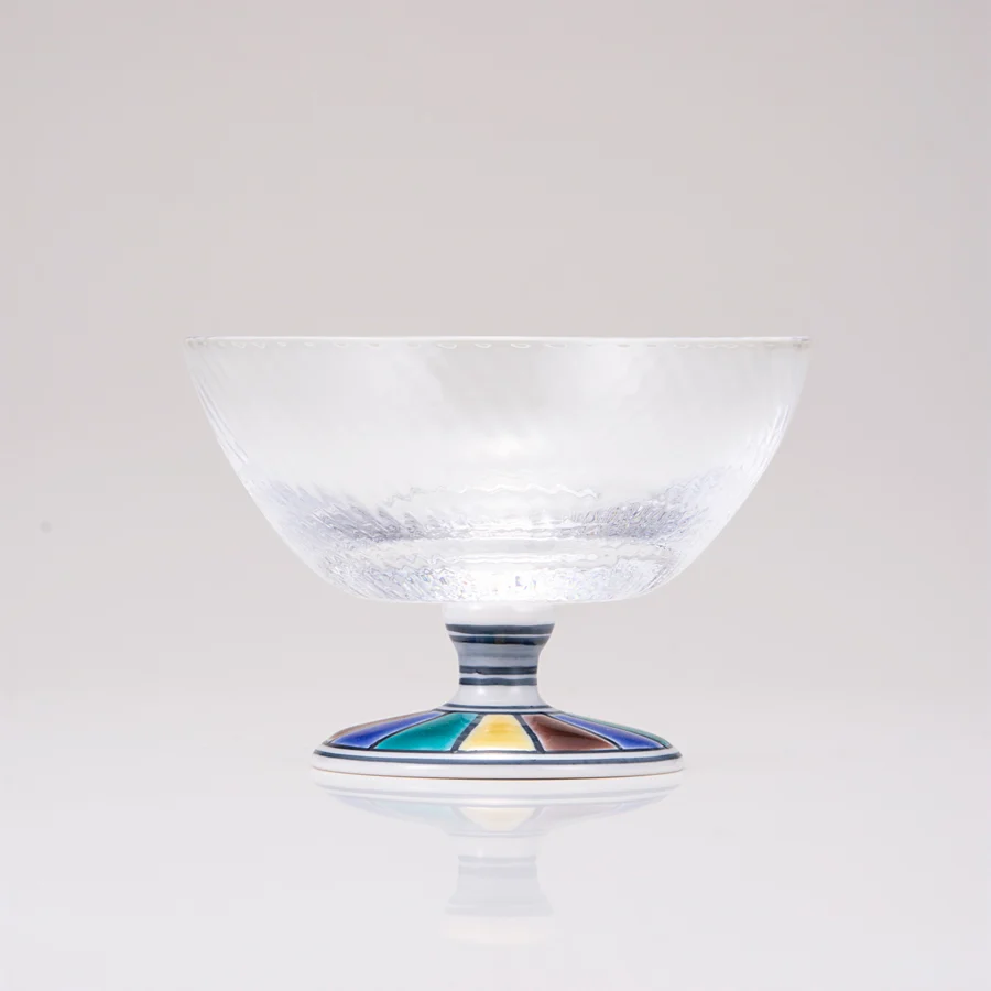 Glasst giapponese di kutani vetro / motivo colorato 1 / diagonale