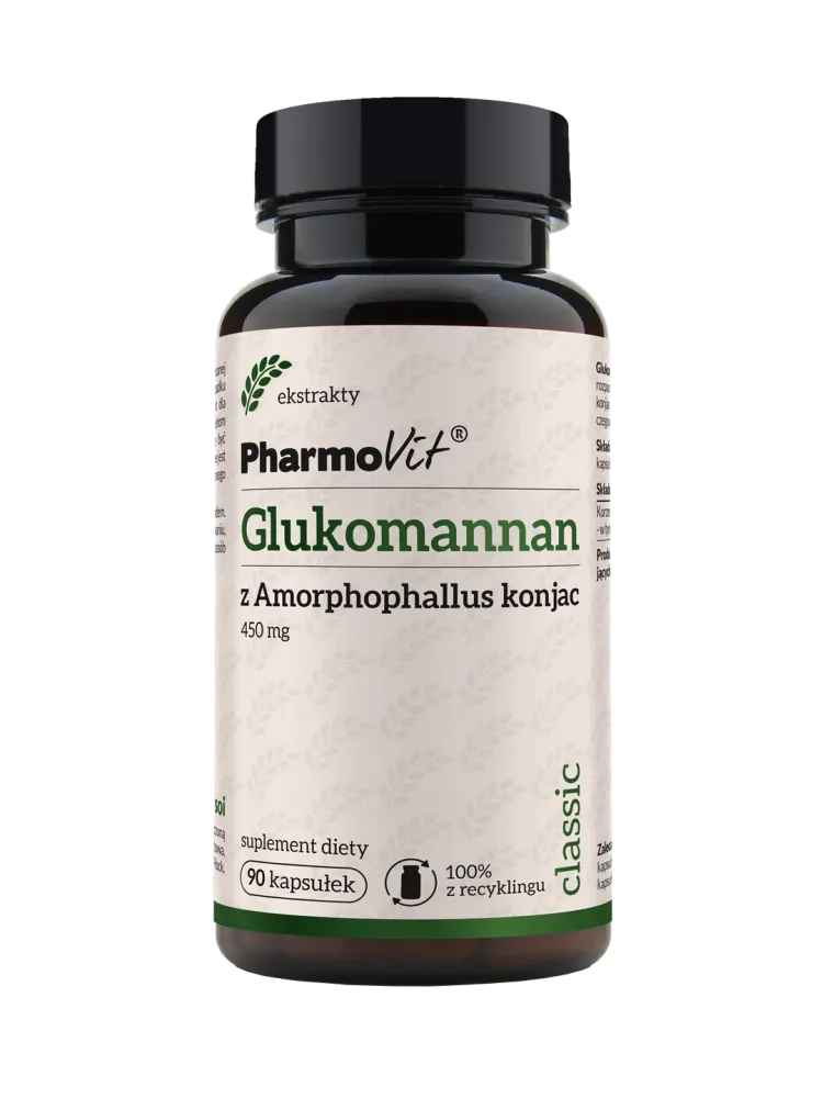 Glucomannano di Amorphophallus konjac 450 mg 90 capsule | Classic Pharmovit
